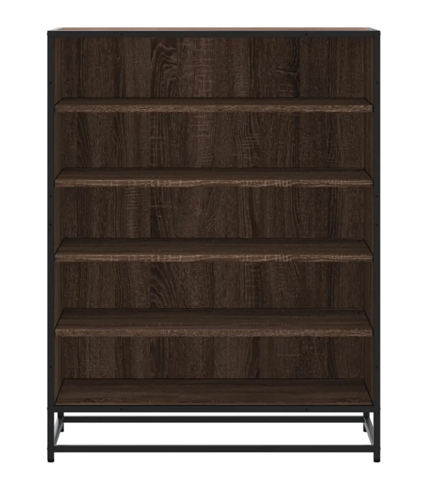 Sale Schoenenkast 75x38x97,5 cm bewerkt hout en metaal bruin eiken Organiseren