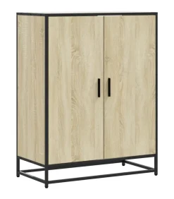 Best Schoenenkast 75x38x97,5 cm bewerkt hout en metaal sonoma eiken Organiseren