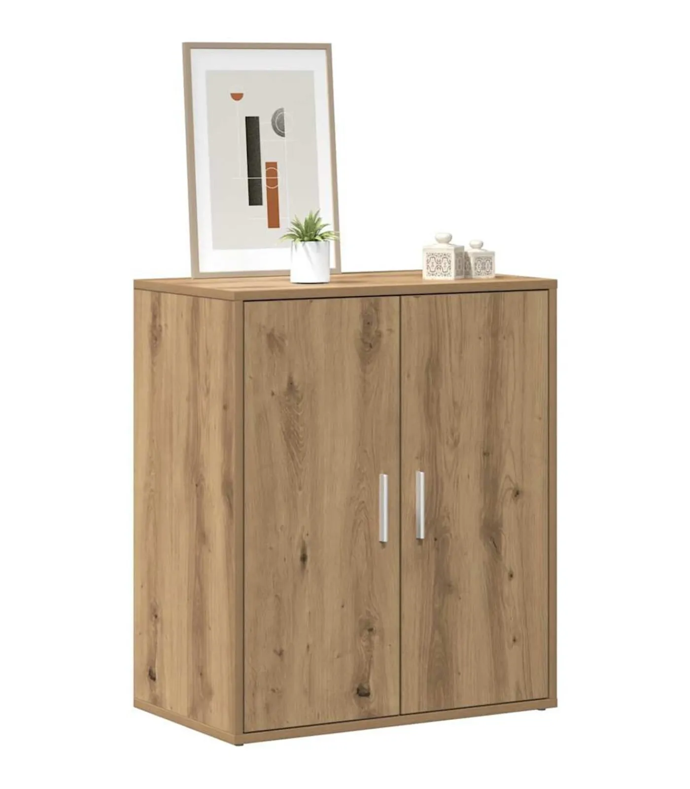 Online Schoenenkast 60x35x70 cm bewerkt hout artisanaal eikenkleur Organiseren