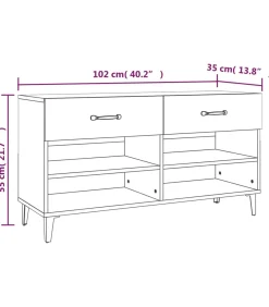 Best Schoenenkast 102x35x55 cm bewerkt hout zwart Organiseren
