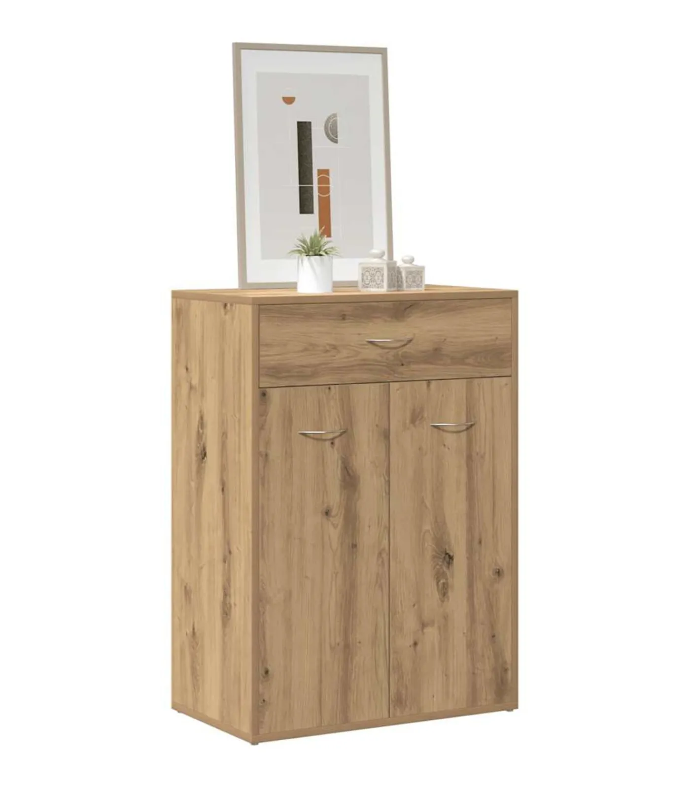 Discount Schoenenkast 60x35x84 cm bewerkt hout artisanaal eikenkleur Organiseren