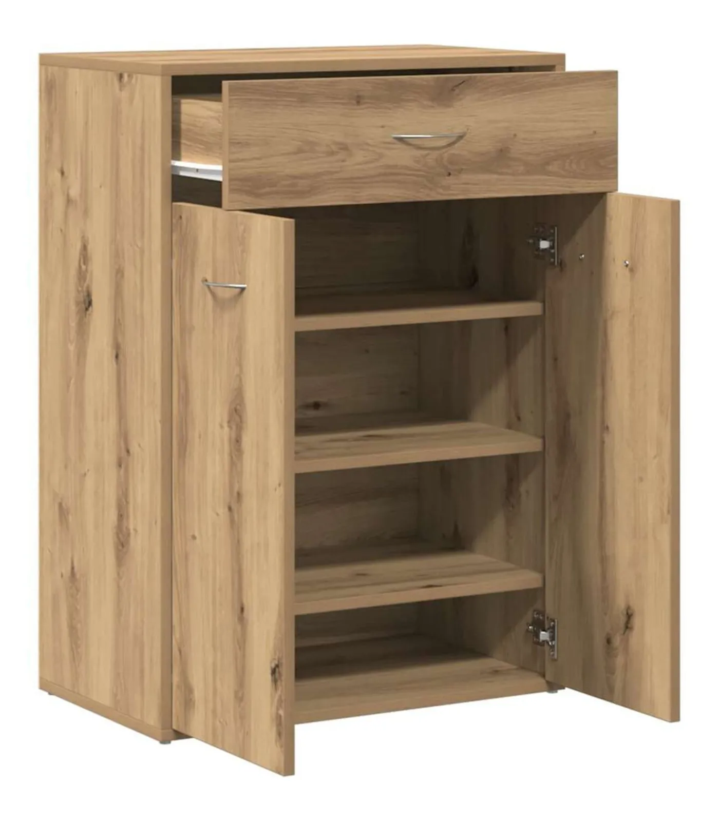Discount Schoenenkast 60x35x84 cm bewerkt hout artisanaal eikenkleur Organiseren