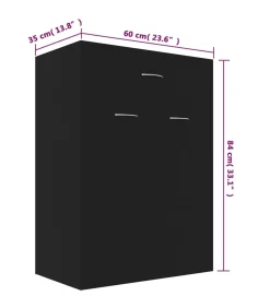 Best Schoenenkast 60x35x84 cm bewerkt hout zwart Organiseren