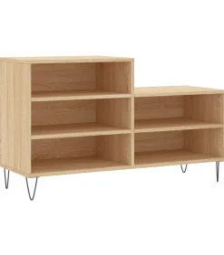 Discount Schoenenkast 102x36x60 cm bewerkt hout sonoma eikenkleurig Organiseren