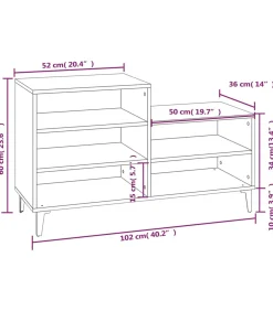 Sale Schoenenkast 102x36x60 cm bewerkt hout sonoma eikenkleurig Organiseren