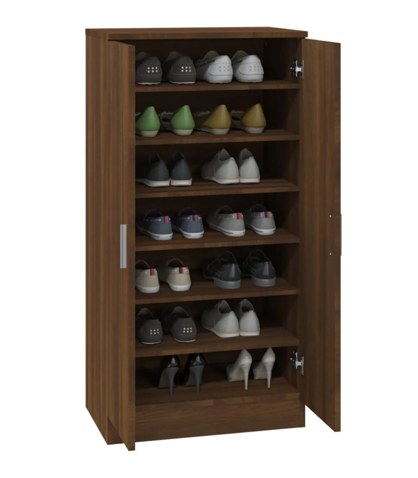 Schoenenkast 55x35x108 cm bewerkt hout bruin eikenkleur Organiseren