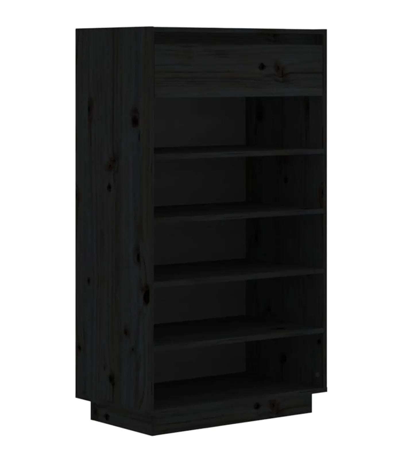 Best Schoenenkast 60x34x105 cm massief grenenhout zwart Organiseren