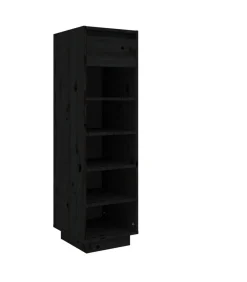 Sale Schoenenkast 34x30x105 cm massief grenenhout zwart Organiseren