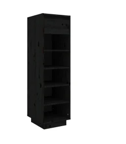 Sale Schoenenkast 34x30x105 cm massief grenenhout zwart Organiseren