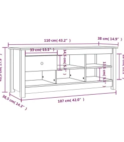 Outlet Schoenenkast 110x38x45,5 cm massief grenenhout zwart Organiseren