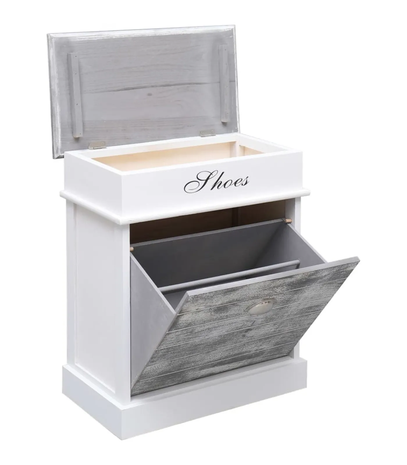 Sale Schoenenkast 50x28x58 cm paulowniahout grijs Organiseren