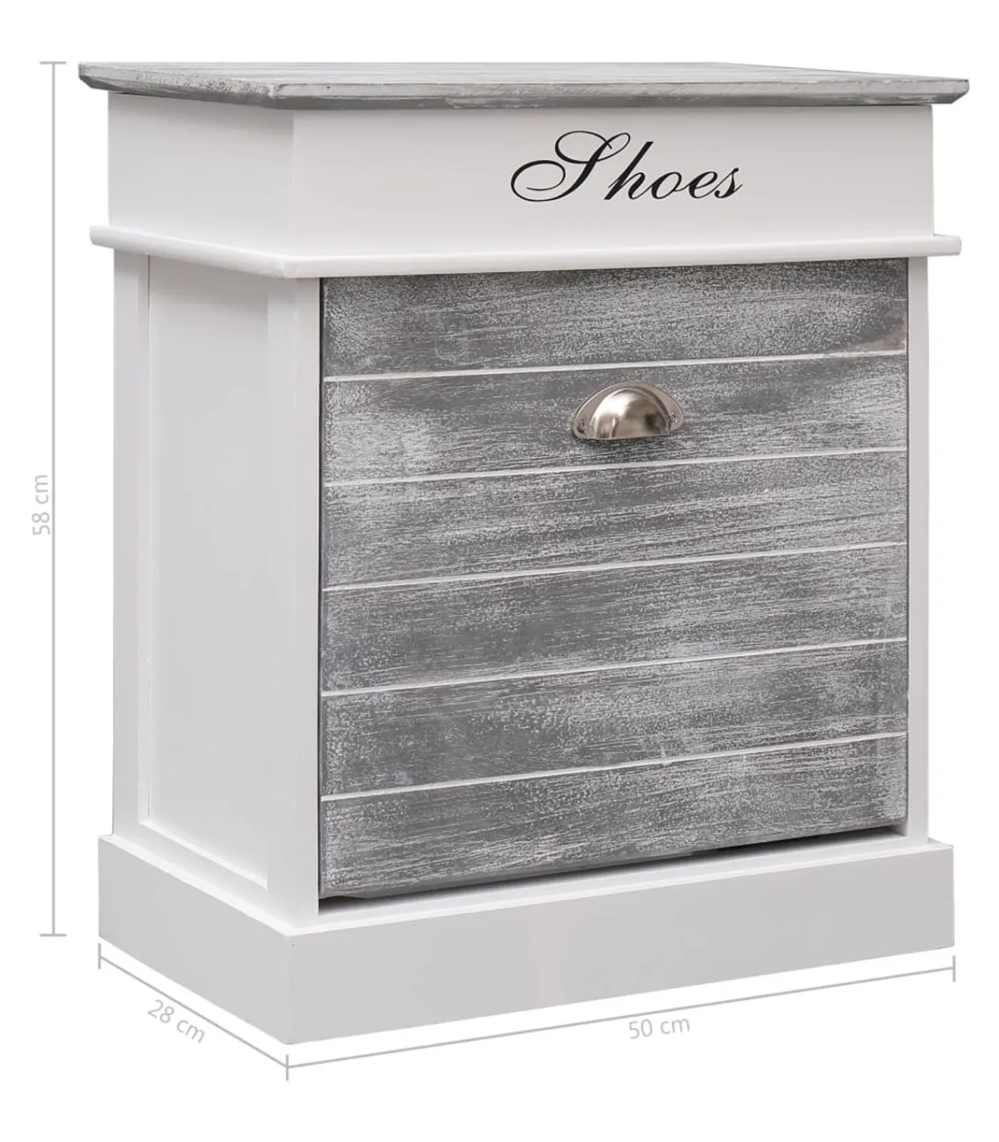 Sale Schoenenkast 50x28x58 cm paulowniahout grijs Organiseren