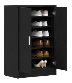 Best Schoenenkast 60x35x92 cm spaanplaat zwart eikenkleurig Organiseren