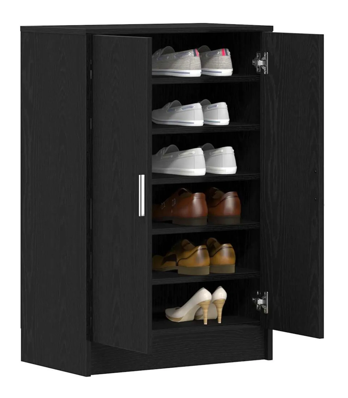 Best Schoenenkast 60x35x92 cm spaanplaat zwart eikenkleurig Organiseren