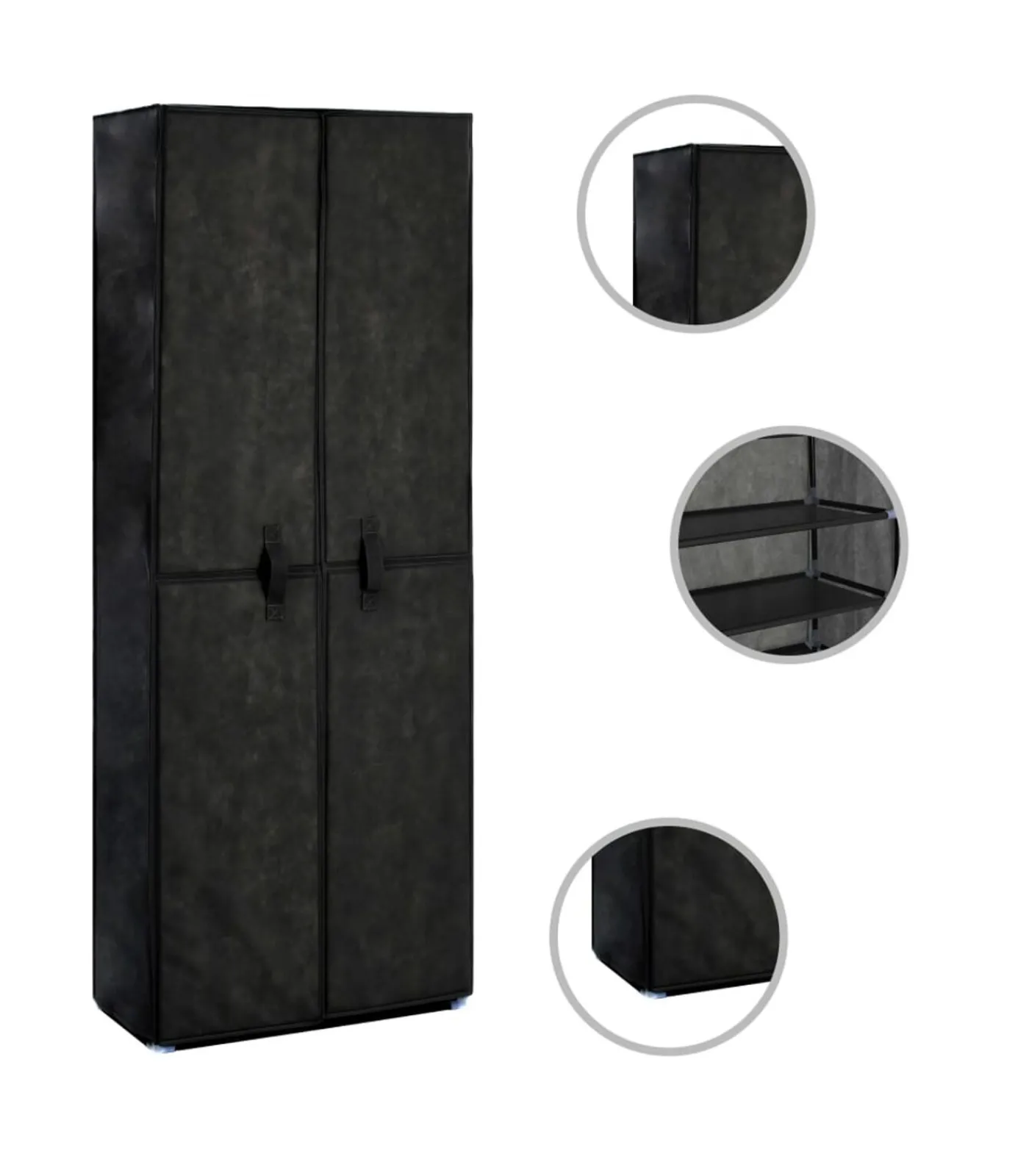 Discount Schoenenkast 60x30x166 cm stof zwart Organiseren