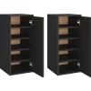 Sale Schoenenkasten 2 st 32x35x70 cm spaanplaat zwart Organiseren