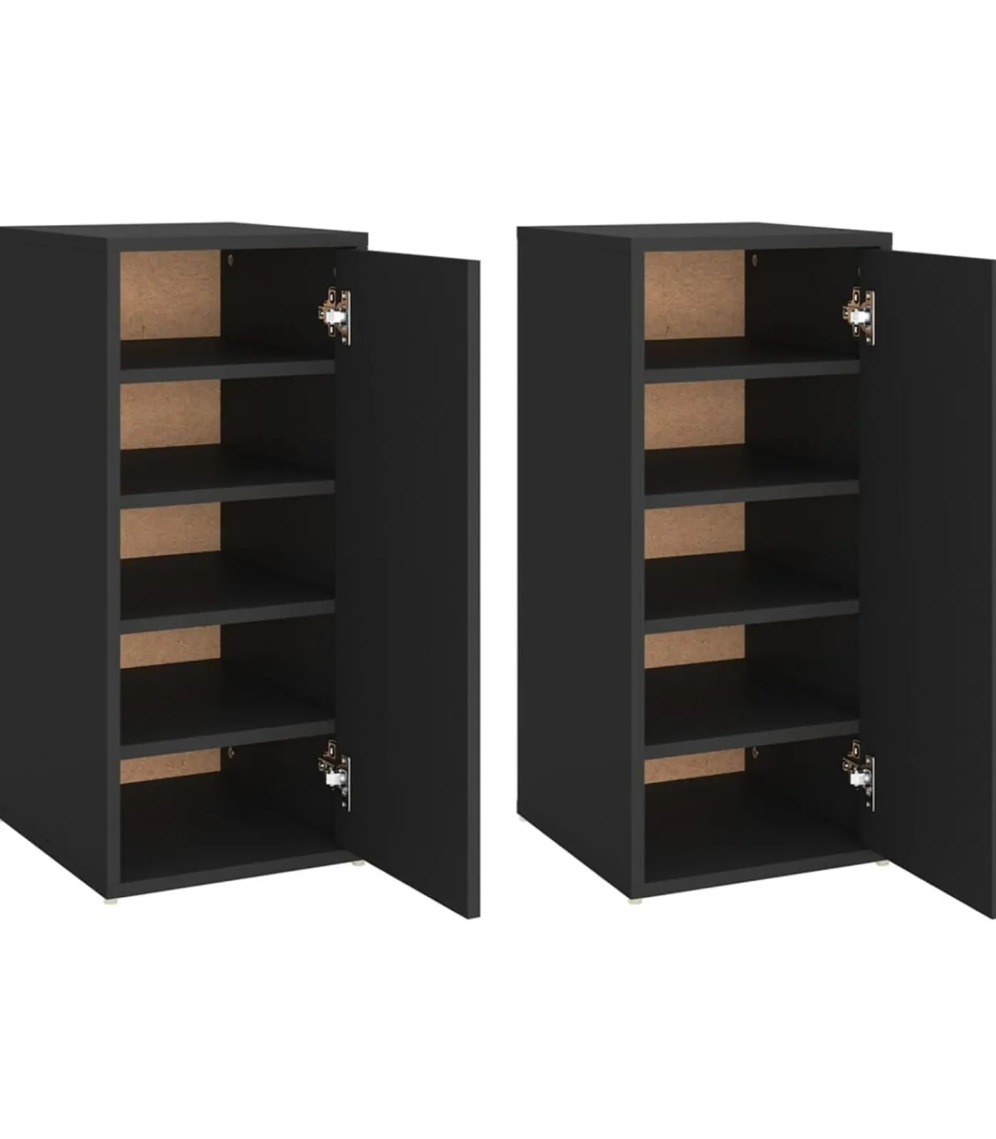 Sale Schoenenkasten 2 st 32x35x70 cm spaanplaat zwart Organiseren