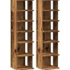 New Schoenenkasten 2 st 28x27x102 cm bewerkt hout oud houtkleurig Organiseren