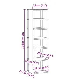 New Schoenenkasten 2 st 28x27x102 cm bewerkt hout oud houtkleurig Organiseren