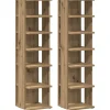 Hot Schoenenkasten 2 st 28x27x102 cm bewerkt hout artisanaal eiken Organiseren