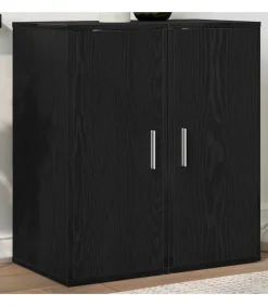 Online Schoenenkasten 32x35x70 cm spaanplaat 2 st zwart eikenkleurig Organiseren