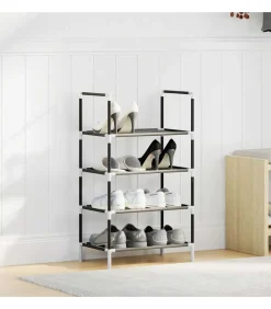 New Schoenenrek 4-laags 44x28x77 cm nonwoven stof zwart Organiseren