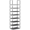 Schoenenrek 8-laags 44x28x145 cm nonwoven stof zwart Organiseren