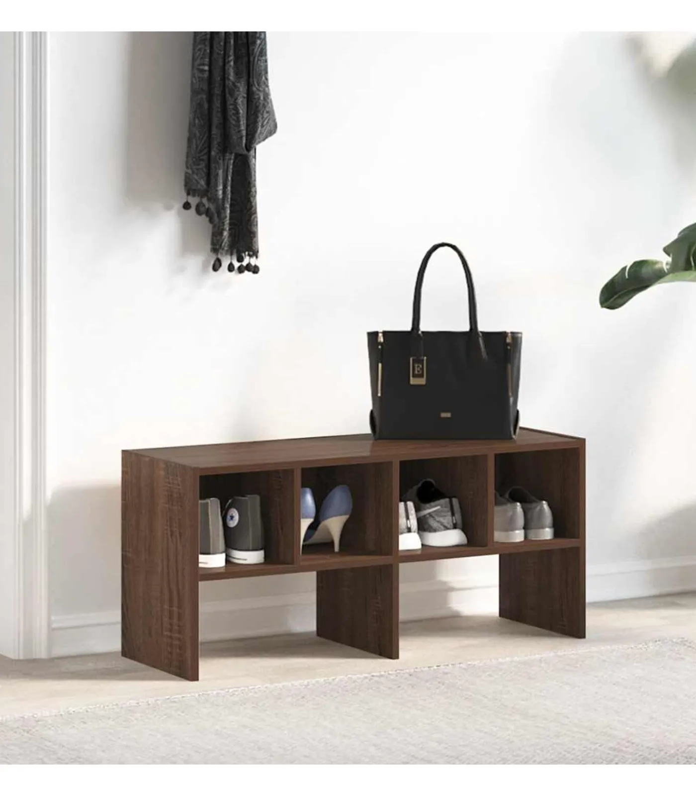 Discount Schoenenrek stapelbaar 89,5x30x40 cm bruin eikenkleur Organiseren