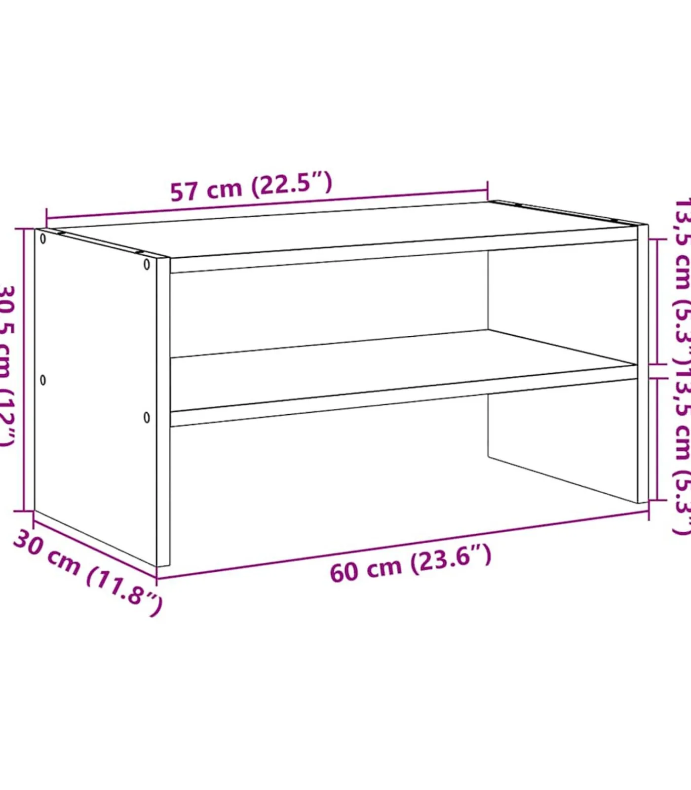 Sale Schoenenrek stapelbaar 60x30x30,5 cm wit Organiseren