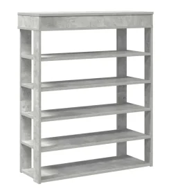 Online Schoenenrek 80x30x98 cm bewerkt hout betongrijs Organiseren