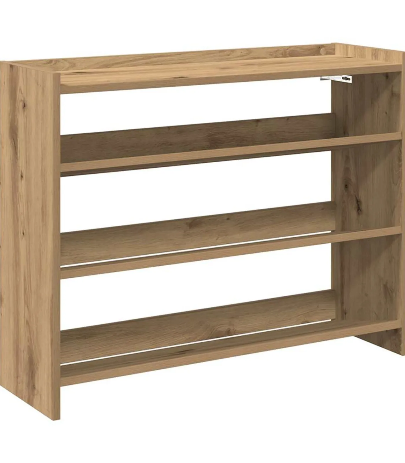 Schoenenrek 80x25x62 cm bewerkt hout artisanaal eikenkleur Organiseren