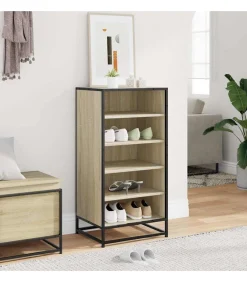 Online Schoenenrek 48x38x97,5 cm bewerkt hout sonoma eikenkleurig Organiseren