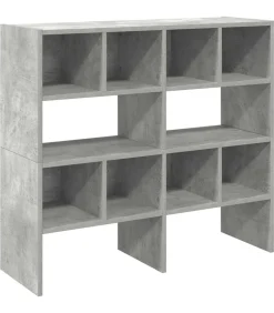 Clearance Schoenenrekken 2 st stapelbaar 89,5x30x40 cm betongrijs Organiseren