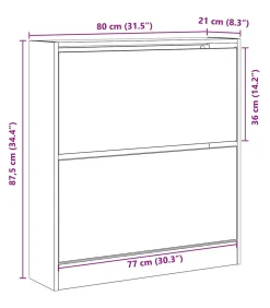 Sale Schoenkast Gerookt eiken 80 x 21 x 87.5 cm Bewerkt hout Organiseren