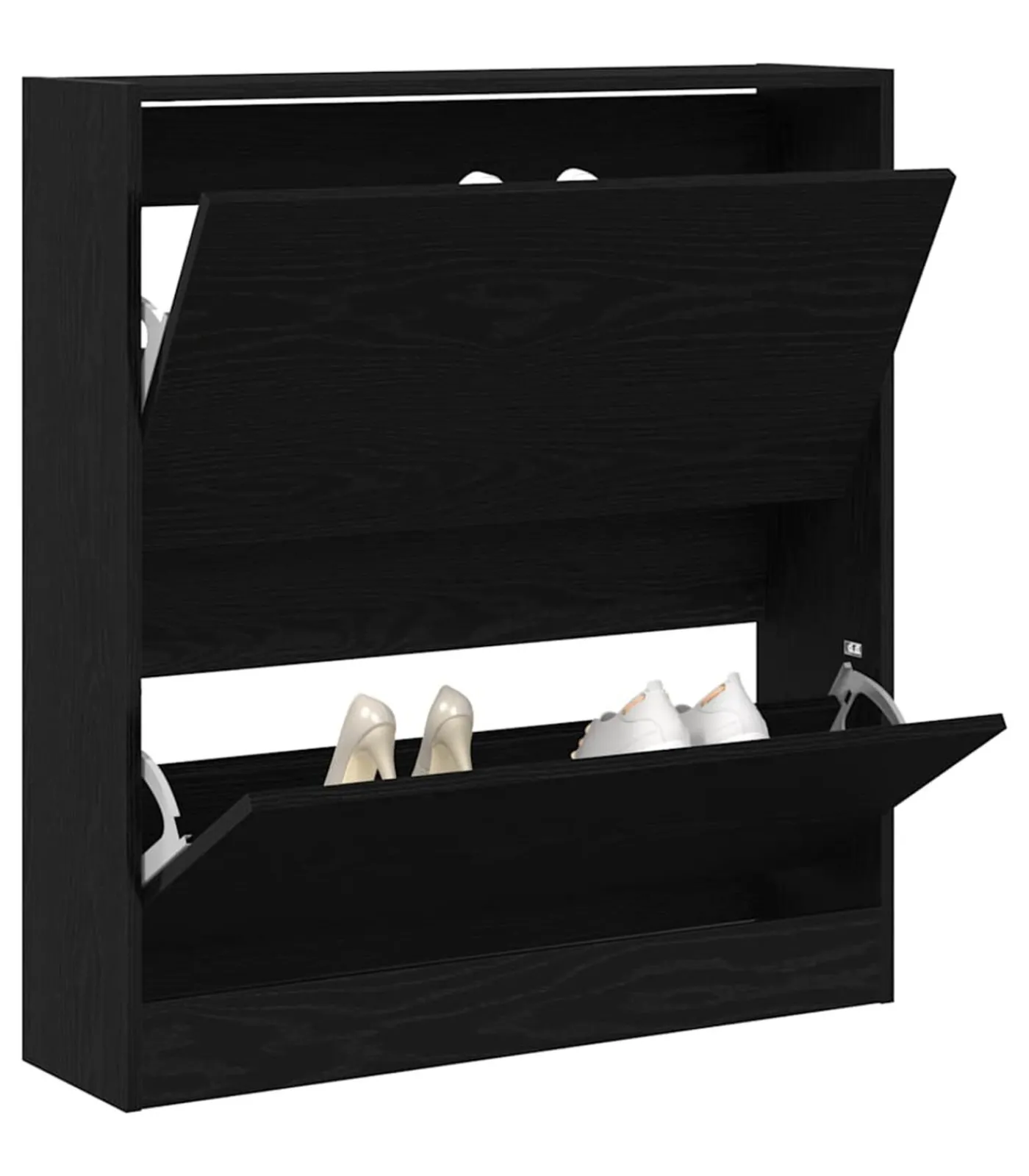 Online Schoenkast Zwart eiken 80 x 21 x 87.5 cm Bewerkt hout Organiseren