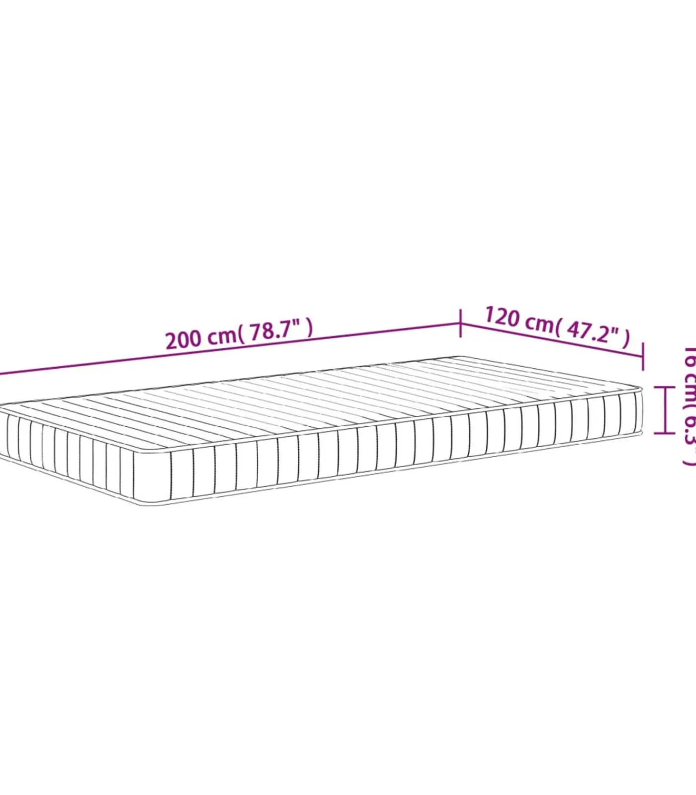 Best Schuimmatras middelzacht 120x200 cm Matrasbeschermer
