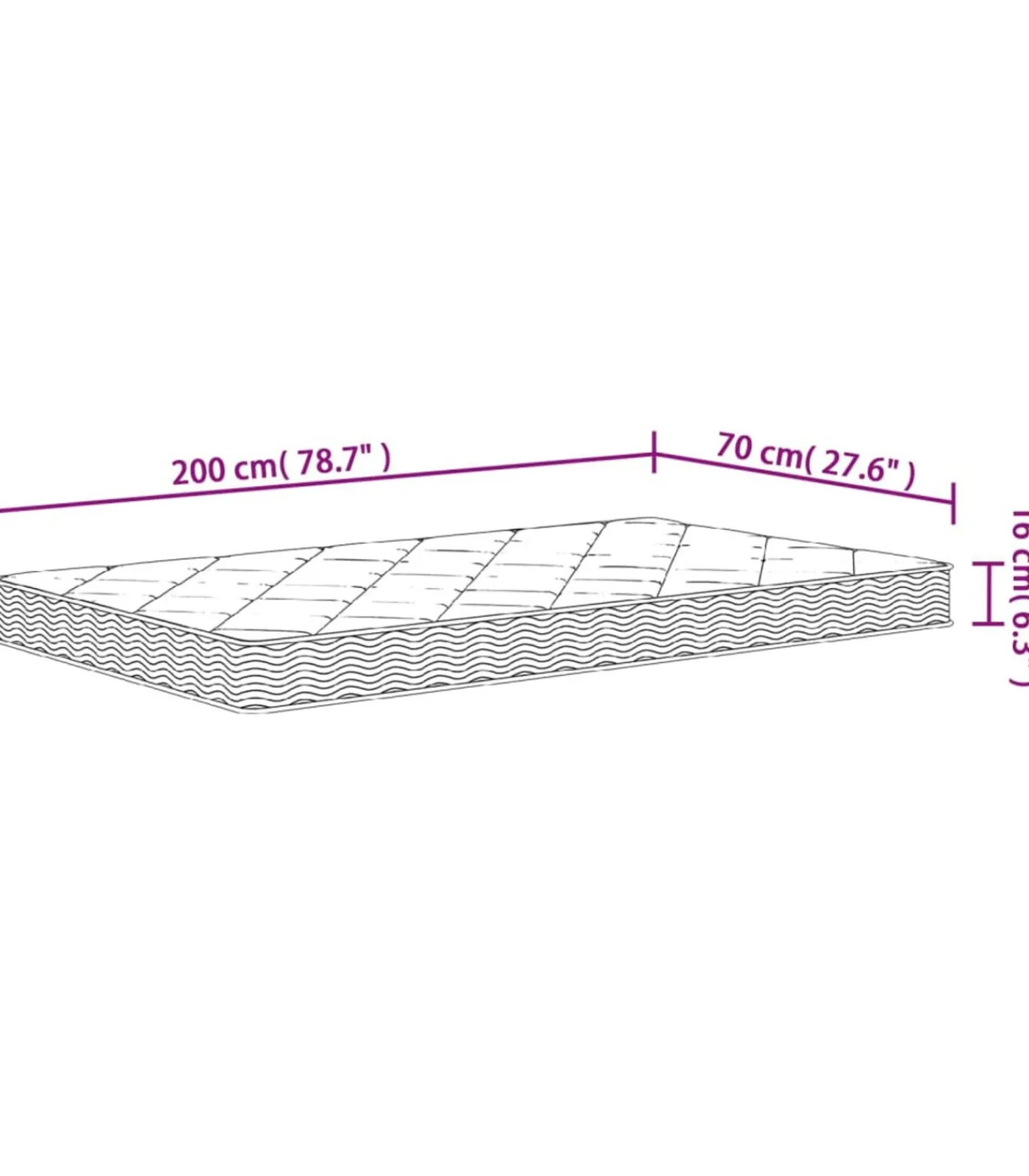 Discount Schuimmatras middelzacht 70x200 cm Matrasbeschermer