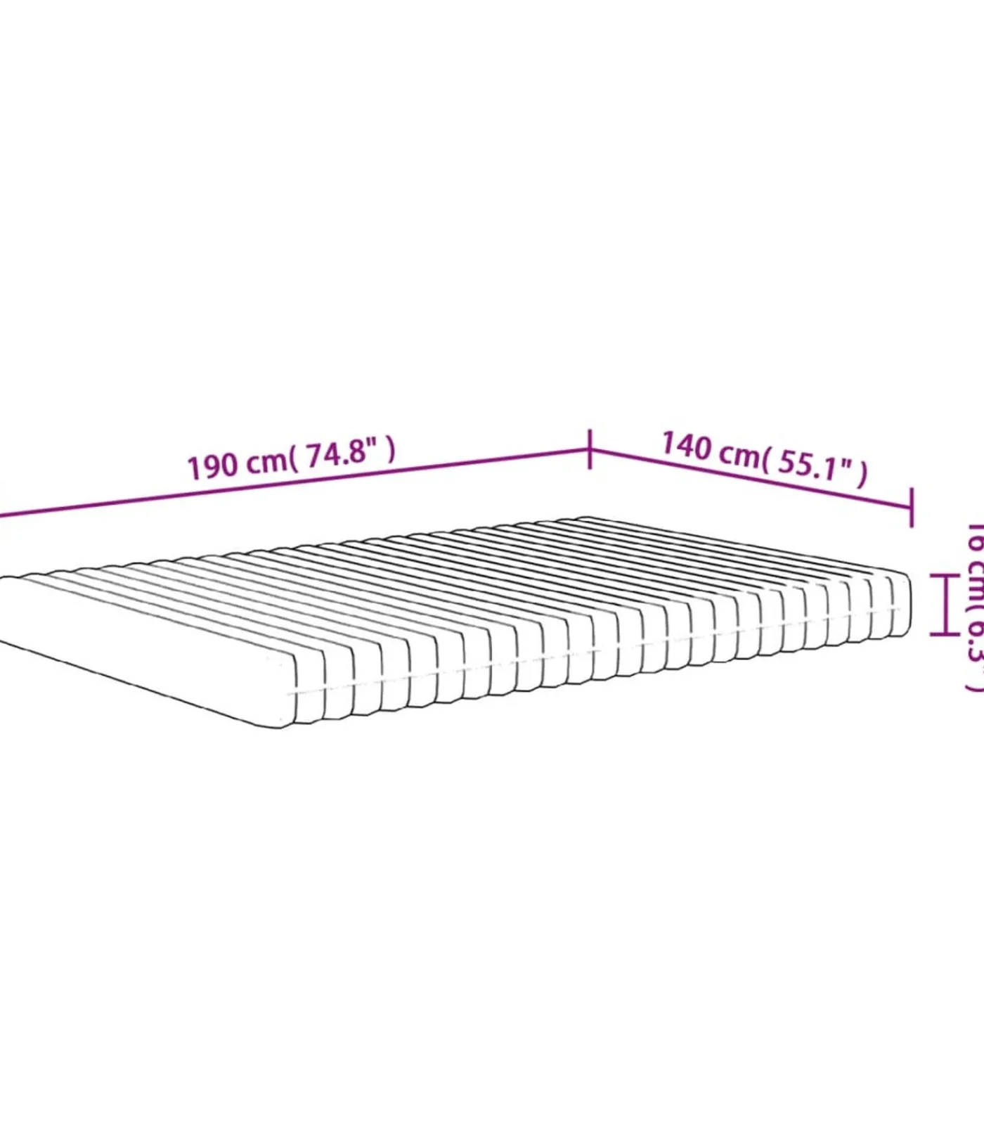 Sale Schuimmatras middelzacht 140x190 cm Matrasbeschermer