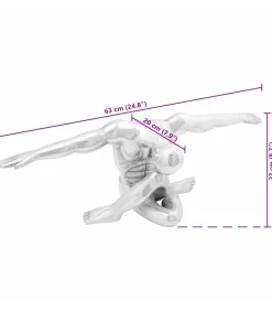 Hot Sculptuur Zilver 63 x 20 x 22 cm Aluminium Decoratie