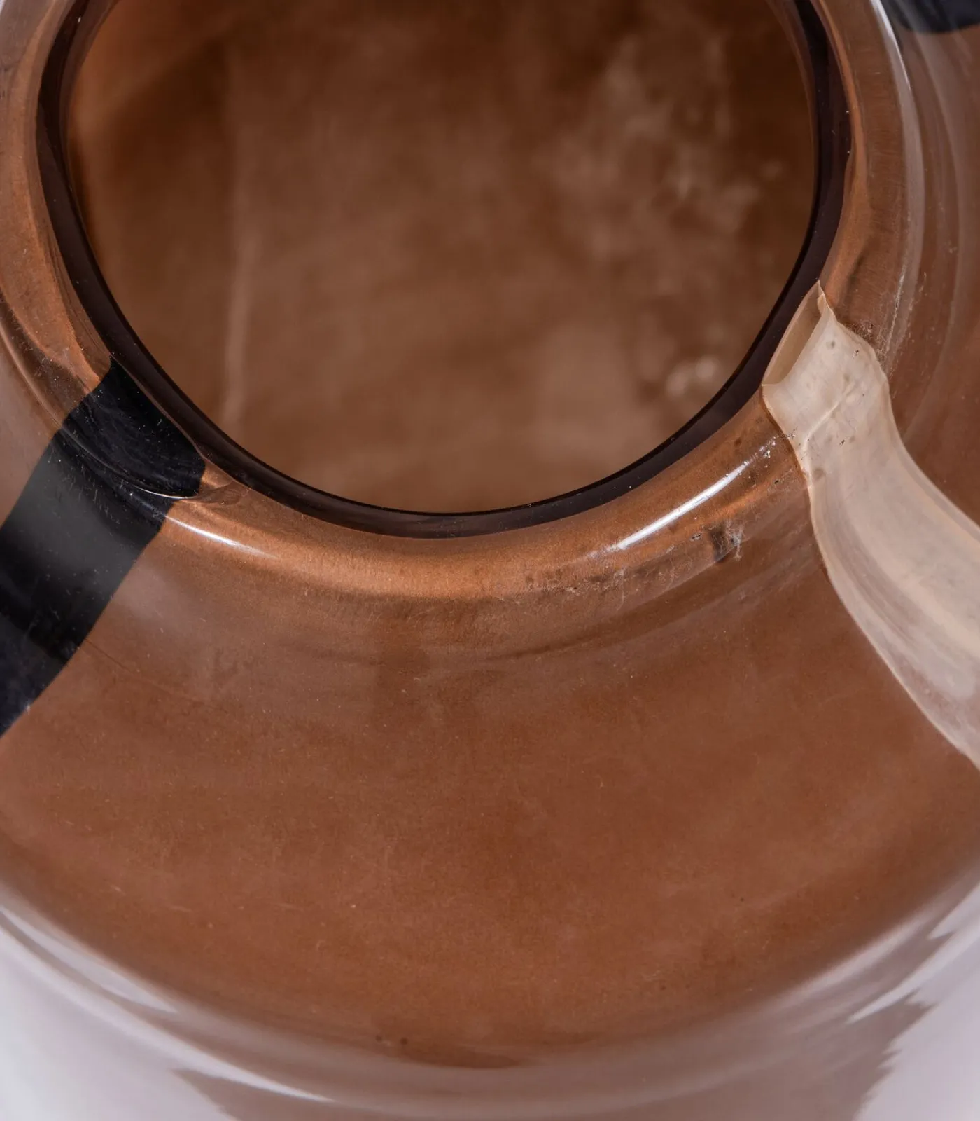 Best Selena Vaas Met Streep - Glas - Bruin - Set van 2 Vazen