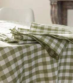 Outlet Servet van hennep en katoenmix, PASSION VICHY Keuken- & Tafellinnen