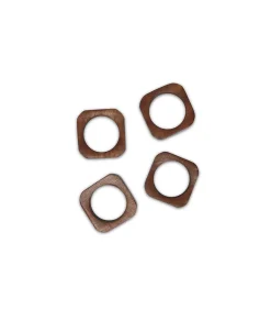 Best Servetring 4,5x4,5cm vierkant hout Moku - set/4 Keuken- & Tafellinnen