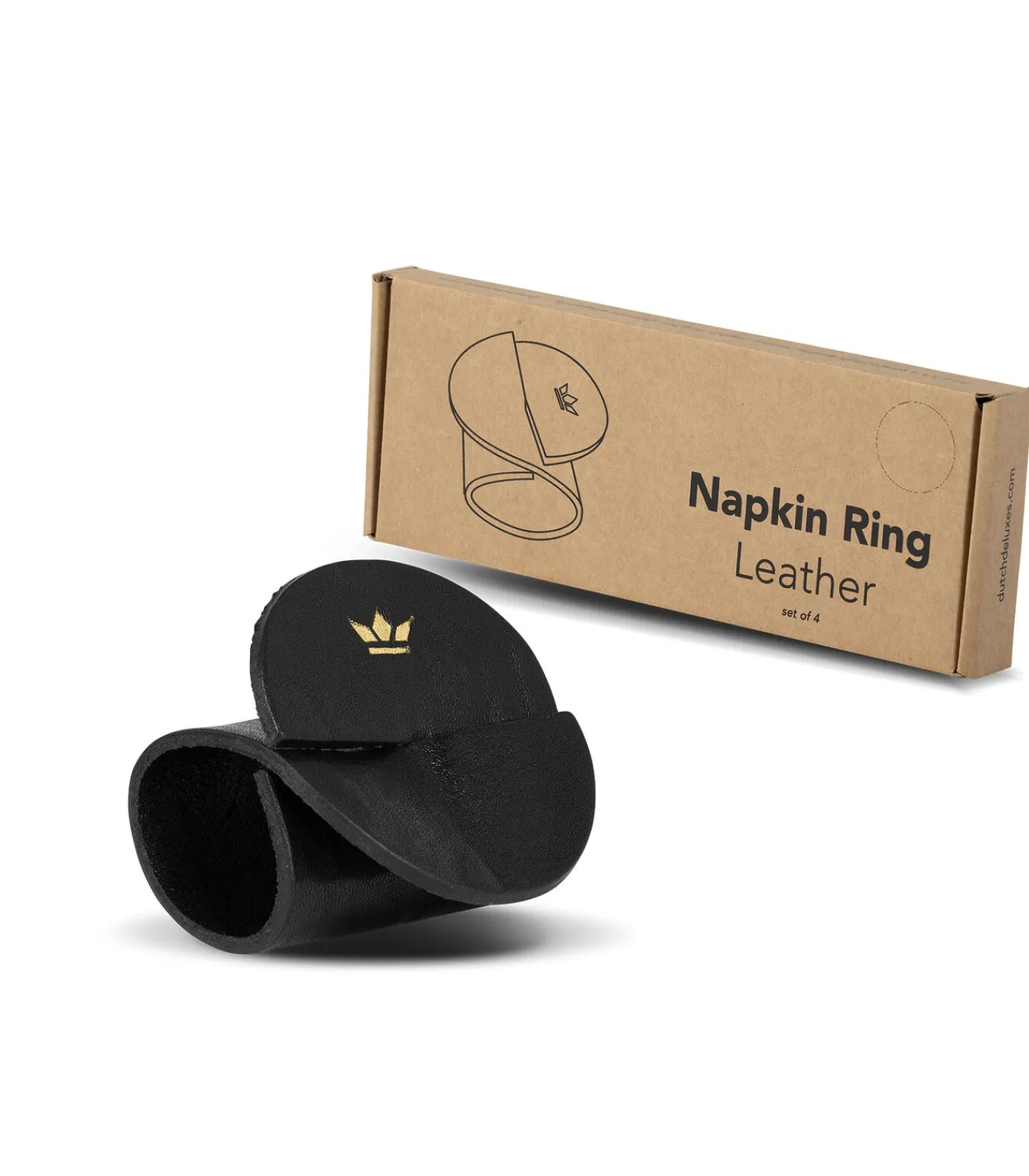 New Servetringen - 4 stuks - Vintage Zwart Keuken- & Tafellinnen