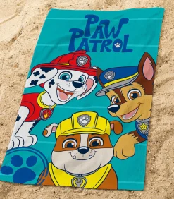 Outlet Set Badcape en Strandlaken bedrukt 100% Katoen, PAW PATROL SUMMER Handdoeken