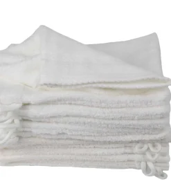 Set van 12 ecru katoenen washandjes Washandjes