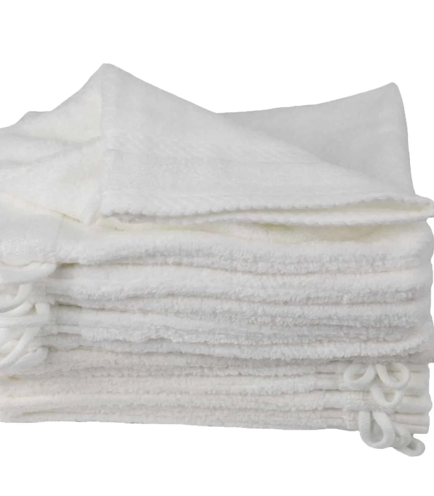 Set van 12 ecru katoenen washandjes Washandjes