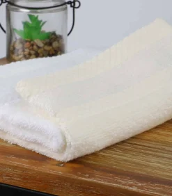 Set van 12 ecru katoenen washandjes Washandjes