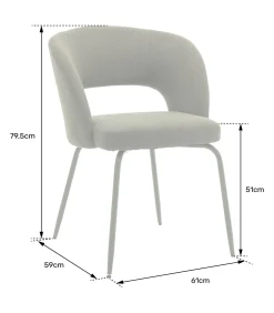 Online Set van 2 FLAVIA beige lussenstoffen stoelen Stoelen