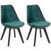 Hot Set van 2 groene NORA fluwelen stoelen met kussen Stoelen