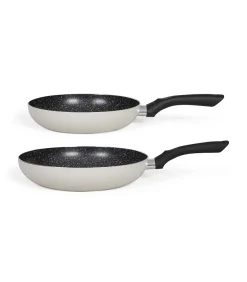 Best Set van 2 koekenpannen met steenmotief Potten & Pannen
